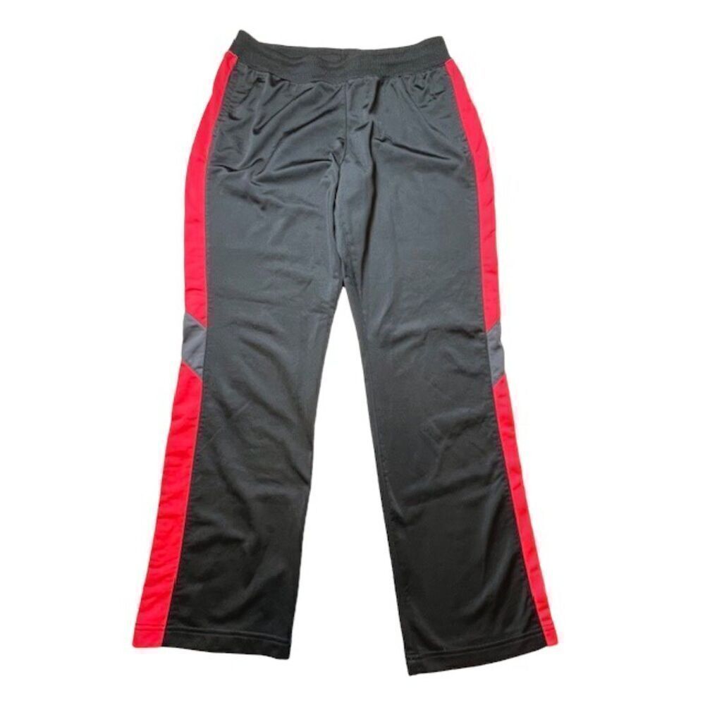 BCG‎ Women's Running Track Pants Black with Red Soft Waist Size Large